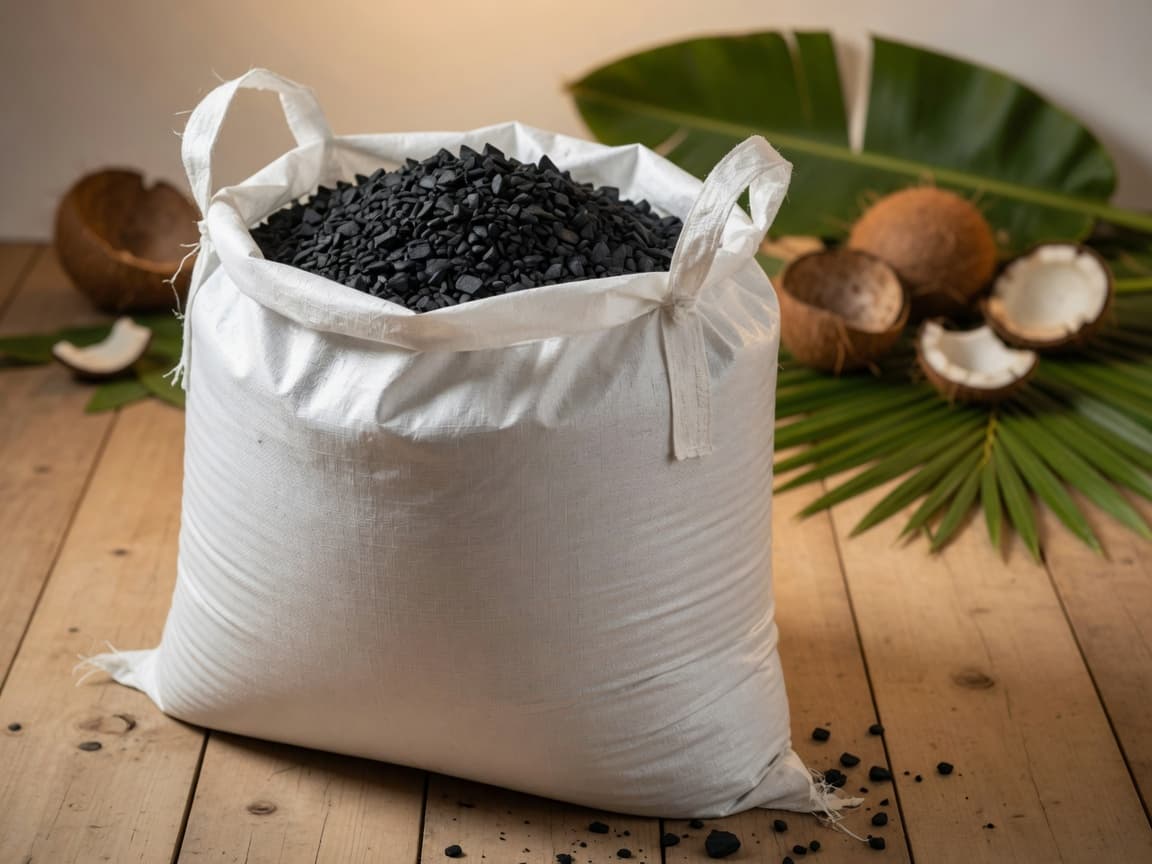 Bulk jumbo bag packaging for coconut charcoal granules